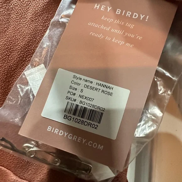 Birdy Grey HANNAH DRESS CREPE DESERT ROSE SMALL NEW NWT BRIDESMAID WEDDING - Picture 5 of 5